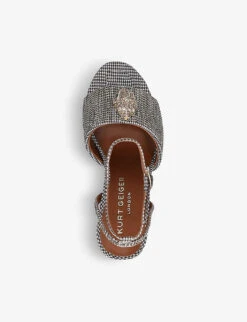 Kurt Geiger London Kensington Hounds Tooth Check Embellished Heeled Sandals -Kurtgeiger Store R03758700 BEIGE ALT03