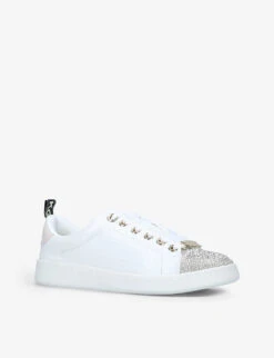 KG Kurt Geiger Liza Logo-embossed Low-top Faux-leather Trainers -Kurtgeiger Store R03767223 SILVER ALT02