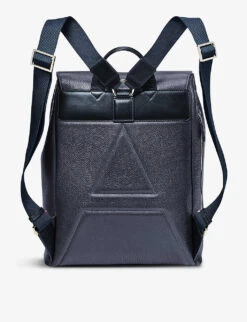 Reporter Logo-embellished Leather Backpack -Kurtgeiger Store R03770084 NAVY ALT02
