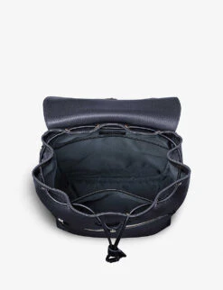 Reporter Logo-embellished Leather Backpack -Kurtgeiger Store R03770084 NAVY ALT03