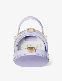 Hat Box Mini Croc-embossed Leather Cross-body Bag -Kurtgeiger Store R03770109 LAVENDER ALT03