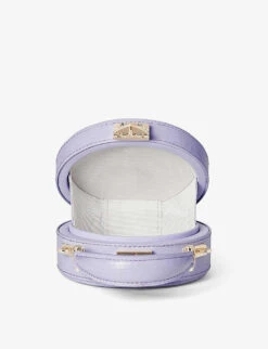 Hat Box Mini Croc-embossed Leather Cross-body Bag -Kurtgeiger Store R03770109 LAVENDER ALT04