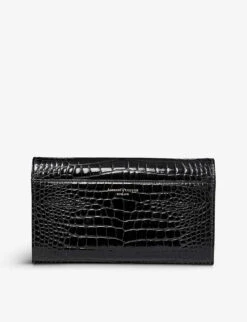 Mayfair Croc-embossed Leather Clutch Bag -Kurtgeiger Store R03770117 BLACK ALT02