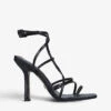 KG Kurt Geiger Alexa Snake-embossed Vegan Leather Heeled Sandals