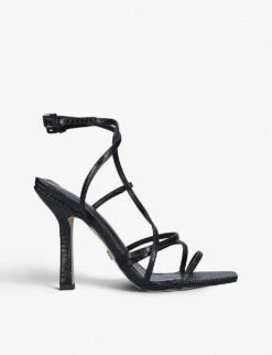 KG Kurt Geiger Alexa Snake-embossed Vegan Leather Heeled Sandals