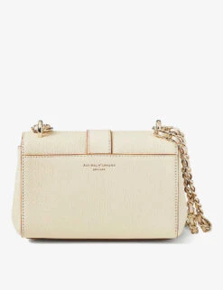 Lottie Logo-engraved Leather Shoulder Bag -Kurtgeiger Store R03795899 IVORY ALT02