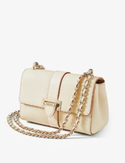 Lottie Logo-engraved Leather Shoulder Bag -Kurtgeiger Store R03795899 IVORY ALT04