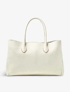 London Logo-print Grained-leather Tote Bag -Kurtgeiger Store R03795909 IVORY ALT02