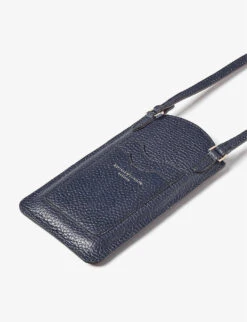 London Logo-print Leather Phone Case -Kurtgeiger Store R03795918 NAVY ALT01