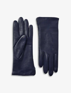 Stitch-embellished Cashmere And Leather Gloves
