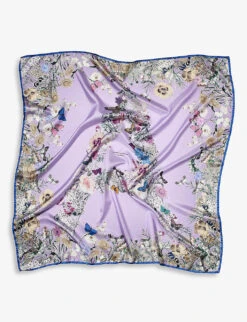Ombre 'A' Floral-print Silk Scarf -Kurtgeiger Store R03805642 LAVENDER ALT02