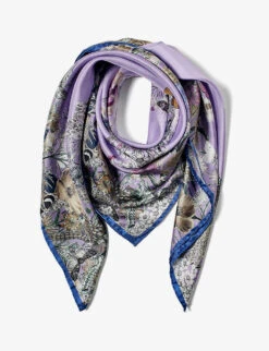 Ombre 'A' Floral-print Silk Scarf