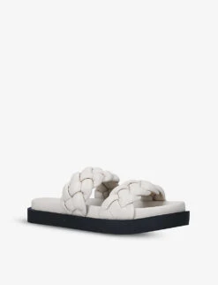 KG Kurt Geiger Rath Braided Vegan-leather Sliders -Kurtgeiger Store R03814807 BONE ALT02