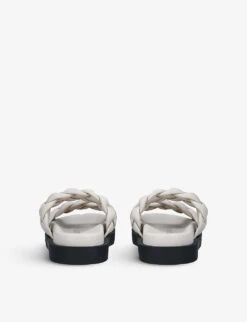 KG Kurt Geiger Rath Braided Vegan-leather Sliders -Kurtgeiger Store R03814807 BONE ALT03