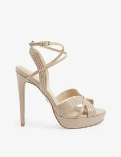 KG Kurt Geiger Vegan Sammy2 Strappy Open-toe Leather Heeled Sandals