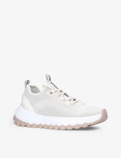 KG Kurt Geiger Lowell Logo-embroidered Knitted Low-top Trainers -Kurtgeiger Store R03832602 CREAMCOMB ALT02