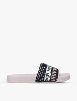 KG Kurt Geiger Ryder Tape Logo-print Vegan Woven Sliders