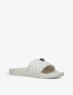 Kurt Geiger London Meena Eagle Embellished Quilted Rubber Sliders -Kurtgeiger Store R03838904 BONE ALT02