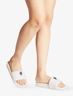 Kurt Geiger London Meena Eagle Embellished Quilted Rubber Sliders -Kurtgeiger Store R03838904 BONE ALT04