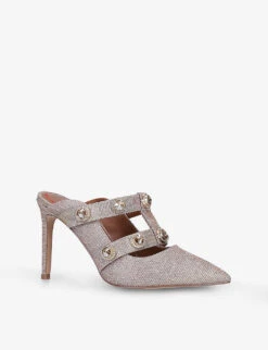 Kurt Geiger London Octavia Gem-embellished Woven Mules -Kurtgeiger Store R03838918 GOLD ALT02