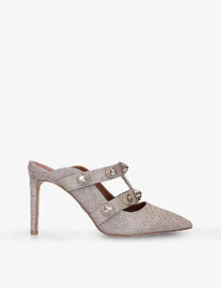 Kurt Geiger London Octavia Gem-embellished Woven Mules