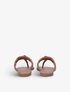 Kurt Geiger London Kensington T-bar Quilted Leather Sandals -Kurtgeiger Store R03838922 CAMEL ALT03