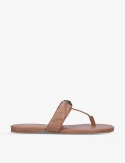 Kurt Geiger London Kensington T-bar Quilted Leather Sandals