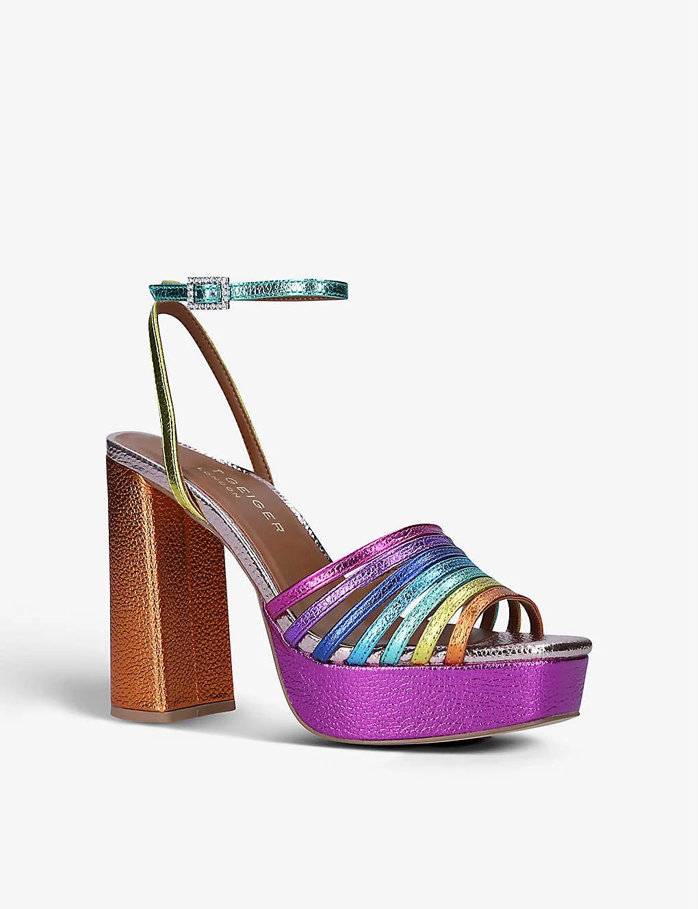 Kurt Geiger London Pierra Gem-embellished Leather Platform Sandals 3 Kurt Geiger London Pierra Gem-embellished Leather Platform Sandals - Image 3