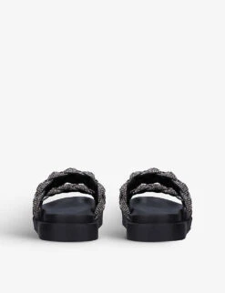 KG Kurt Geiger Vegan Rath Bling Braided Sliders -Kurtgeiger Store R03839630 PEWTER ALT03