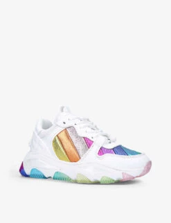 Kurt Geiger London Lettie Eagle Metallic Striped Leather Low-top Trainers -Kurtgeiger Store R03841160 MULTOTHER ALT02