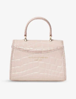 Mayfair Mini Croc-embossed Leather Top-handle Bag 7 Mayfair Mini Croc-embossed Leather Top-handle Bag -Kurtgeiger Store R03842277 SOFTTAUPE ALT02