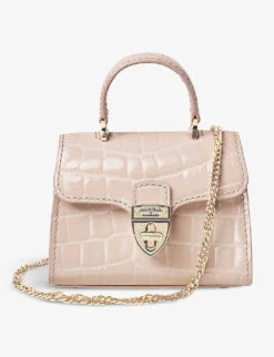 Mayfair Mini Croc-embossed Leather Top-handle Bag