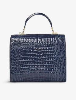 Mayfair Croc-embossed Leather Top-handle Bag -Kurtgeiger Store R03842289 MIDNIGHT ALT02