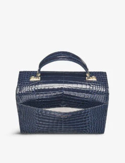 Mayfair Croc-embossed Leather Top-handle Bag -Kurtgeiger Store R03842289 MIDNIGHT ALT04