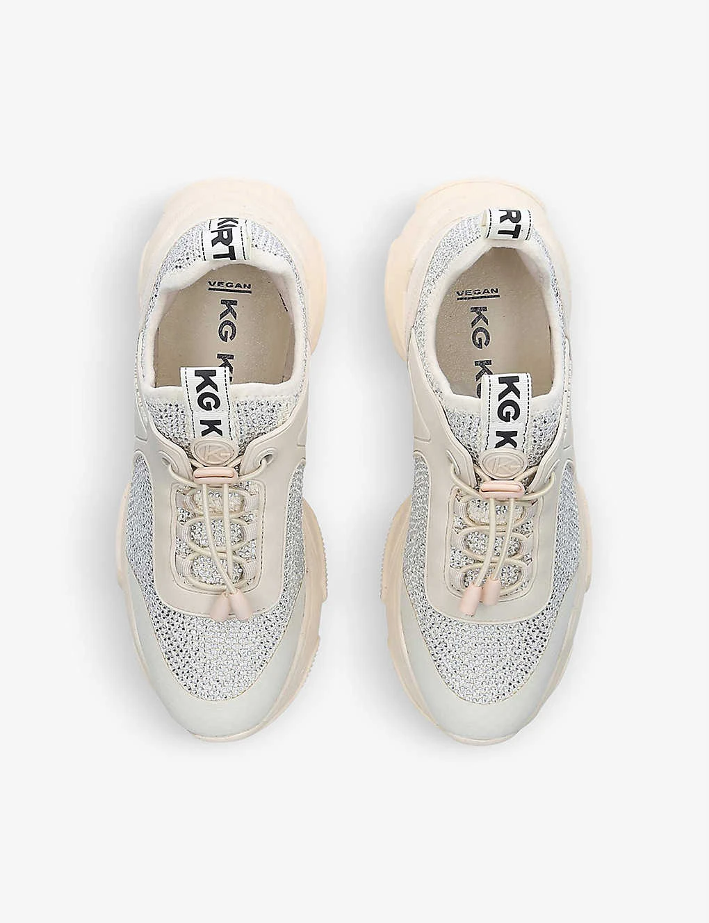KG Kurt Geiger Leighton Gem Chunky-soled Crystal-embellished Textile Trainers 2 KG Kurt Geiger Leighton Gem Chunky-soled Crystal-embellished Textile Trainers - Image 2