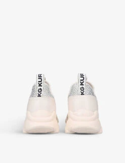 KG Kurt Geiger Leighton Gem Chunky-soled Crystal-embellished Textile Trainers 8 KG Kurt Geiger Leighton Gem Chunky-soled Crystal-embellished Textile Trainers -Kurtgeiger Store R03842680 BONE ALT03