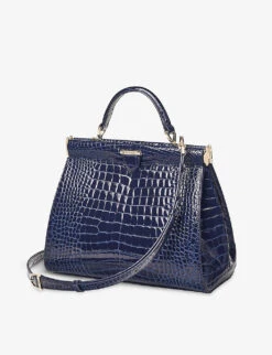 Florence Small Croc-embossed Leather Top-handle Bag -Kurtgeiger Store R03848190 MIDNIGHTBLUE ALT02