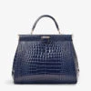 Florence Small Croc-embossed Leather Top-handle Bag