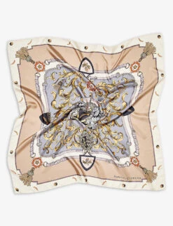 Signature Shield Graphic-print Silk Scarf 5 Signature Shield Graphic-print Silk Scarf -Kurtgeiger Store R03848254 NEUTRAL ALT02