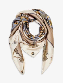 Signature Shield Graphic-print Silk Scarf