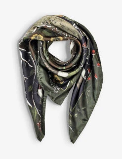 Woodland Graphic-print Silk Scarf