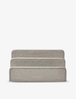 Logo-embellished Grained-leather Letter Rack 20cm