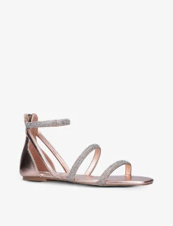 KG Kurt Geiger Rae Crystal-embellished Metallic Faux-leather Sandals -Kurtgeiger Store R03848329 GOLDCOMB ALT02