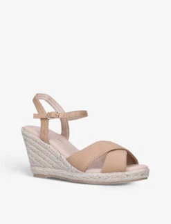 KG Kurt Geiger Purdy Vegan-leather Wedge Espadrille Sandals -Kurtgeiger Store R03862929 CAMEL ALT02