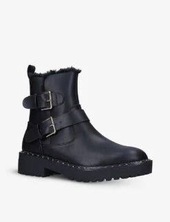 KG Kurt Geiger Trixie Warm Faux Leather Ankle Boots -Kurtgeiger Store R03875462 BLACK ALT02