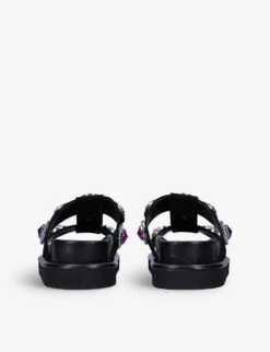 Kurt Geiger London Orson Crystal-embellished Suede Sandals -Kurtgeiger Store R03878826 BLACK ALT03