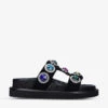 Kurt Geiger London Orson Crystal-embellished Suede Sandals