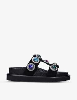 Kurt Geiger London Orson Crystal-embellished Suede Sandals
