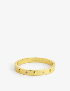 Kurt Geiger London Crystal-embellished Eagle-head Brass Bangle -Kurtgeiger Store R03879573 GOLD ALT02