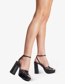Kurt Geiger London Pierra Patent Leather Platform Sandals -Kurtgeiger Store R03880455 BLACK ALT04